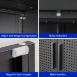 Home Office Metal Storage Cabinet with 2 Doors and 2 Adjustable Shelves Steel File Cabinet No Lock Required – top view