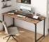 Modern Simple 79.5 Inch Large Office and Home Study Wooden Computer Desk with Metal Frame for Gaming and Writing-FCJ