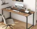 Modern Simple 79.5 Inch Large Office and Home Study Wooden Computer Desk with Metal Frame for Gaming and Writing-FCJ