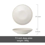 Retro White petal Dinner Plate Ceramic Kitchen Plate Tableware Set Food Dishes Rice Salad Noodles Bowl Soup Kitchen Cook Tool - Image 6