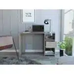 HMS 43" Light Gray Melamine Computer Desk Traditional Modern Rustic Office Furniture Steel Construction Office Building