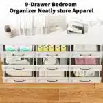 White 9 Drawer Dresser with Glossy Finish - Goldoma – close-up detail