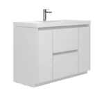 High Gloss White 48 Inch Single Sink Bathroom Vanity Set Resin Top US Warehouse Stock Commercial Sample Accepted – styled in