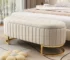 Goldoma Velvet Storage Ottoman with Button Tufted Design & Sturdy Metal Legs