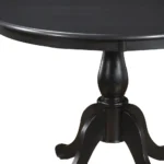 42-inch round pedestal dining table in black wood finish by Goldoma