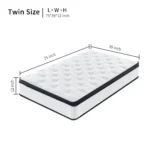 Goldoma 12-inch hybrid mattress with pocket springs and memory foam in medium firmness, breathable knitted fabric cover