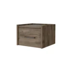 Dark brown wall mounted floating nightstand with drawer for bedroom storage