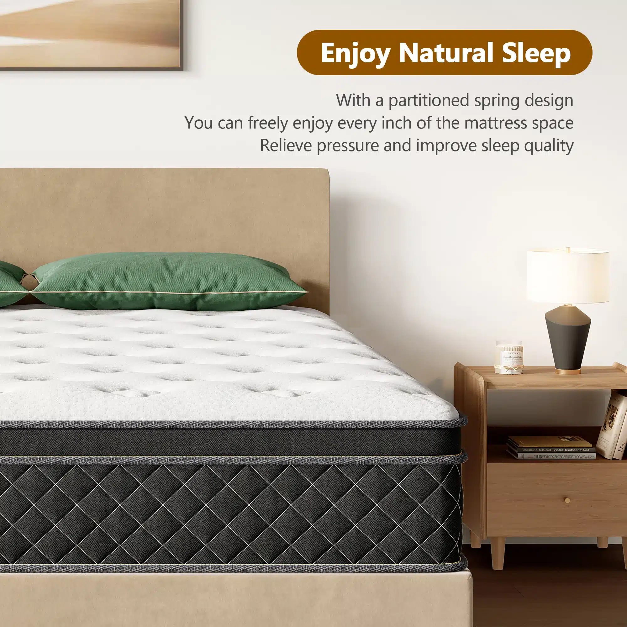 Goldoma Hybrid Mattress in a Box – Memory Foam & Pocket Spring, Medium Firmness, 25cm