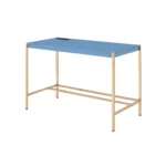 HMS 42" Navy Blue and Gold Writing Desk Elegant Computer Desk with Stylish Color Scheme – close-up detail