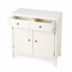 HMS 31 Two-Drawer Sideboard Modern Antique White Solid Mango Wood for Home Bar or Living Room Furniture with Two Doors