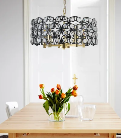 US Stock Free Shipping Modern Butterfly Crystal Round Dining Room Adjustable Height Hanging Chandeliers Pendant Light