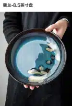 Chinese-style ceramic deep plate household salad plate disc personality plate creative old-fashioned hand-painted tableware