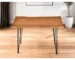 48-inch solid wood dining table with brown marble top and iron base in a modern dining room