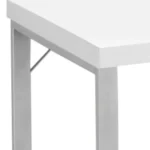HMS 24" Foldable Portable Storage Computer Desk Simple Design Gaming Desk for Bedroom Office Desk with White Silver Color