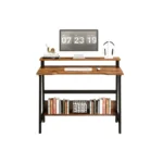 YQ FOREVER Home Office Furniture Studio Computer Desks Shelf Desk Storage Office Writing Desk – side view