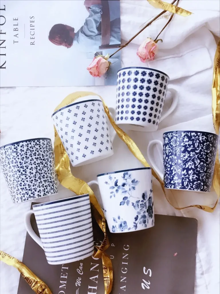 British ceramic Roland simple elegant romantic Mug European coffee tea cup office water cup underglaze color