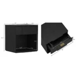 Modern black wood nightstand with drawer and open shelf for bedroom storage