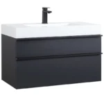 USA Free Shipping 36 Inch Floating Bathroom Cabinet Wall Mounted Wood Black Bathroom Vanity Cabinet With Single Sink – in a