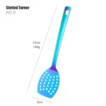 1PC Rainbow Stainless Steel Nonstick Kitchen Utensils Cooking Tool Long Serving Sets Scoop Spoon Fork Turner Ladle Cake