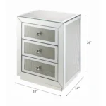 Mirrored nightstand with three drawers in chrome finish - Goldoma glam accent table