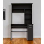 HMS Luxury Black 43" Computer Desk with Hutch Office Manager Desk for Building or Bedroom Use Computer Table Furniture
