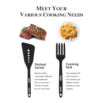 Premium silicone kitchen utensil set with spatulas, pliers, and spoons on a countertop