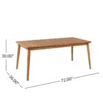 Acacia wood dining table for 6 people on a patio, modern outdoor furniture from Goldoma