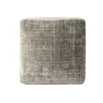Goldoma 18-inch gray geometric pouf ottoman foldable stool for sitting and foot rest