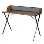 HMS 47" Brown and Black X-Shape Computer Desk Wood and Metal Office Desk – styled in a modern Writing Desks setting