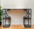 HMS Contemporary Antique Design Style Wood Iron Writing Desk with Storage for Office Bedroom Study General Use Computer Table