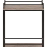 HMS Gray and Black Steel Rolling Bar Cabinet Elegant and Durable Bar Cart - Image 5