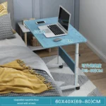 Student Study White Modern Computer Desk with Height Adjustment Top Wooden and Mobile Wheels Cheap Laptop Stand on Sale