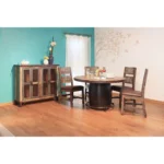 HMS 49" Brown Solid and Manufactured Wood Distressed Buffet Table Kitchen Cabinets Product - Image 4