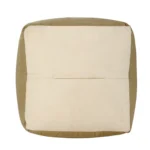 Goldoma 20-Inch Brown Cotton Striped Pouf Ottoman - Foldable Footrest & Extra Seat – close-up detail