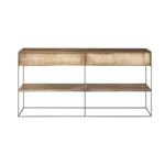 HMS 63 Two-Drawer Sideboard Cabinet Brown Solid Wood with Modern & Traditional European Design for Farmhouse & Dining MDF Style - Image 4