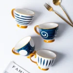 Coffee Mugs Ocean Wind Hand Kneading Ceramic Milk Cup Blue & White Eco Friendly Mugs Coffee Cups Tumbler Cup Kawaii Mug