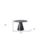 47-Inch Round Stone Dining Table with Pedestal Base - Gray – base detail