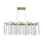 US Stock Free Shipping 40'' Golden Luxury Waterfall Modern Crystal Chandeliers Pendant Light Fixture for Kitchen Island