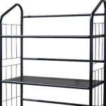 HMS 49" Black Metal Four Tier Bookcase Elegant & Durable Bookshelf for Home Office Use – top view