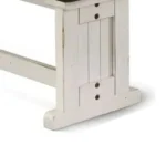 Orso transition dining table white and brown wood 48 inch with plank seat