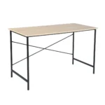 HMS 48" Modern Wood Metal Computer Desk Simple Storage Gaming Desk for Bedroom School Brown Black Surface Material-Aluminum