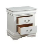 White 2-drawer nightstand in modern traditional style for bedroom storage