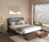 Goldoma Modern Adjustable Floating Queen Bed Frame with LED Lights, Charging Station, and Storage Headboard