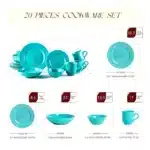 20 Sets of Luxurious Coarse Earthenware Tableware Green Plates Ceramic Tableware Soup Bowls Coffee Cups Wedding Tableware