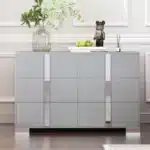 Goldoma Mid-Century Modern Solid Pine Wood 6-Drawer Dresser - TV Stand for Bedroom & Living Room – side view