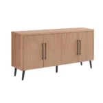 Modern 4-Door Sideboard Maple/Charcoal Gray/Whitewashed Oak-Engineered Wood Dining Living Room Buffet Cabinet Eco-Friendly - Image 6