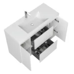 High Gloss White 48 Inch Single Sink Bathroom Vanity Set Resin Top US Warehouse Stock Commercial Sample Accepted – base