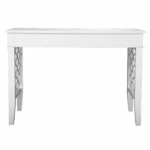 HMS 43 Minimalist White Writing Desk with Two Drawers Office Furniture for Home Bedroom or Office Building Computer Table
