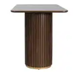 63'' Square Modern Dining Table – Walnut Wood for 6 People – close-up detail