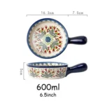 Ceramic Bakeware Bowls Polish Style Hand-painted Kitchen Tableware Salad Dessert Steak Pasta Plate Fruit Tray Decoration - Image 7
